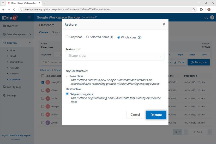 Google Workspace Backup